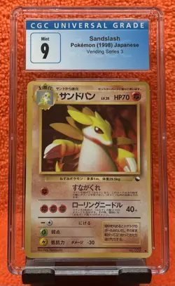 Sandslash No. 028 Vending Series 3 Promo Card Glossy Pokemon 1998 CGC MINT 9 - Image 1