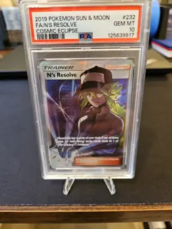 Pokemon 2019 Cosmic Eclipse Full Art N's Resolve 232/236 PSA 10 GEM MINT - Image 4