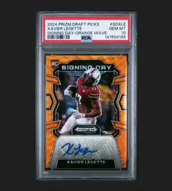 Xavier Legette Orange Wave Auto #40/75 2024 Prizm Draft Picks PSA 10 GEM MINT - Image 2