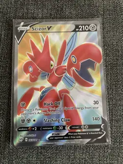 Scizor V 183/189 SWSH Darkness Ablaze Full Art Ultra Rare Pokemon TCG Card NM - Image 1