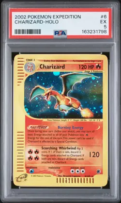 2002 POKEMON EXPEDITION #6 CHARIZARD-HOLO PSA 5 - Image 1