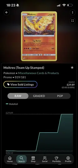 Pokemon Moltres Stamped Pre-Release Promo Team Up 19/181 - Image 2