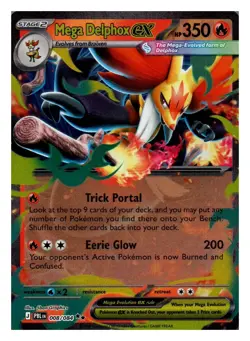 Mega Delphox ex 008/084 Pitch Black Double Rare Holo Pokemon NM - Image 1