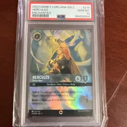 Hercules - Divine Hero - Enchanted - Lorcana Rise Of The Floodborn #215 - PSA 10 - Image 1