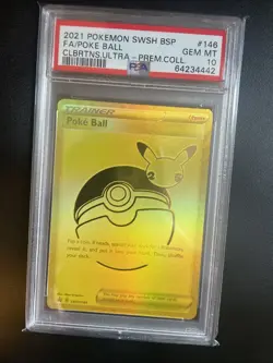 2021 PSA 10 MINT Pokemon Celebrations FA Pikachu V & Poke Ball Gold Sequential - Image 3