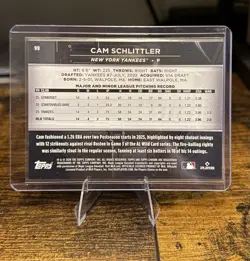 Topps 2026 Chrome Black Cam Schlittler New York Yankees RC #98 2026 - Image 2