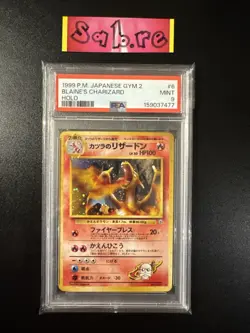 PSA 9 Blaine’s Charizard Japanese Holo Rare Gym 2 No. 006 Pokemon Card - Image 1