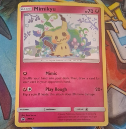 Pokemon TCG Mimikyu SM163 Promo Holo Basic SM EN 2019 70 HP Saya Tsuruta - Image 1