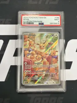 2024 Pokemon Twilight Masquerade Eevee Illustration Rare 188/167 PSA 9 - Image 1