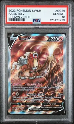 Entei V GG36/GG70 PSA 10 Pokemon Crown Zenith: Galarian Gallery Ultra Rare - Image 1