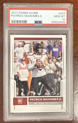 2017 Score Patrick Mahomes II #403 Rookie Card PSA 10 GEM MINT RC - Image 1