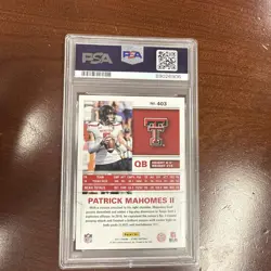 2017 Score Patrick Mahomes II #403 Rookie Card PSA 10 GEM MINT RC - Image 2