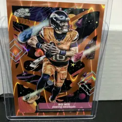 2025 Topps Chrome Cosmic Bo Nix Star Fractor 10/25 Orange COLOR AND JERSEY MATCH - Image 1