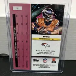 2025 Topps Chrome Cosmic Bo Nix Star Fractor 10/25 Orange COLOR AND JERSEY MATCH - Image 2