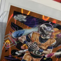 2025 Topps Chrome Cosmic Bo Nix Star Fractor 10/25 Orange COLOR AND JERSEY MATCH - Image 3