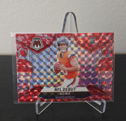 Panini 2024 Mosaic Bo Nix Denver Broncos NFL Debut Red Camo Rookie Card #271 - Image 1
