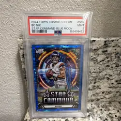 Topps 2024 Cosmic Chrome Bo Nix Star Command Blue Moon /99 SC-7 PSA 9 - Image 1