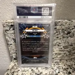 Topps 2024 Cosmic Chrome Bo Nix Star Command Blue Moon /99 SC-7 PSA 9 - Image 3