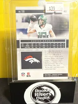 2024 Panini Luminance Bo Nix RC Black Rookie #24/75 Broncos - Image 3