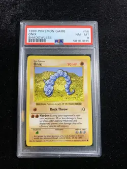 Onix 56/102 - Shadowless - Base Set WoTC English Pokemon Card - PSA 8 NM / MINT - Image 1