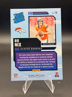 2024 Donruss #19 Bo Nix RC Rated Rookies Retro - Image 2