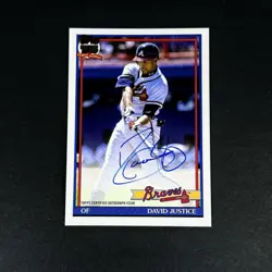 2026 Topps Series 2 DAVID JUSTICE 1991 On Card Auto 91A-JUS Atlanta Braves - Image 1