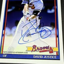 2026 Topps Series 2 DAVID JUSTICE 1991 On Card Auto 91A-JUS Atlanta Braves - Image 3