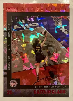 Caitlin Clark 2025 Panini Chronicled Red Cracked Ice Card No 27 - Image 1