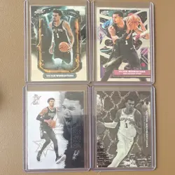 Topps Victor Wembanyama Spurs Topps Chrome + Stadium Club RC 4-Card Lot #55 - Image 1