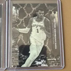 Topps Victor Wembanyama Spurs Topps Chrome + Stadium Club RC 4-Card Lot #55 - Image 5
