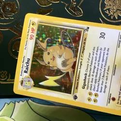 1st Edition Raichu 14/62 Fossil Holo Rare Pokemon Card LP + NM - - Image 3