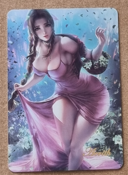 Aerith Final Fantasy Double-sided Anime Waifu Custom Extremely Rare 2.5x3.5 - Image 1