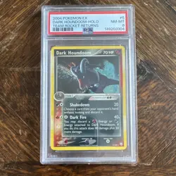 Pokemon TCG Dark Houndoom Holo Rare 5/109 EX Team Rocket Returns 2004 PSA 8 - Image 1