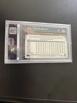 2015 TOPPS CHROME BLUE REFRACTOR 102 DAVID WRIGHT 5/150 PSA 10 GEM MINT JERSEY # - Image 4