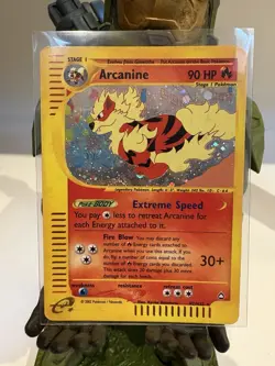 Pokemon Arcanine Aquapolis Holo Rare H2/H32 Card NM LP - Half Swirl - Image 1