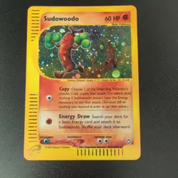 Pokemon Card - Sudowoodo Aquapolis SWIRL mark H24/H32 Holo 2002 - Image 1