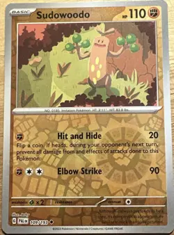 Sudowoodo - 109/193 - Reverse Holo - Paldea Evolved PAL - Mint - Pokemon Card - Image 1