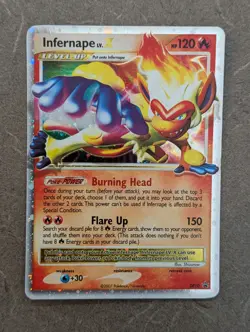 Pokemon Card 2007 INFERNAPE LV.X Holo DP10 Diamond & Pearl Black Star Promo LP - Image 1