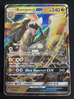 Pokemon Kommo-o GX TCG Guardians Rising Holo Ultra Rare Card 100/145 - Image 1