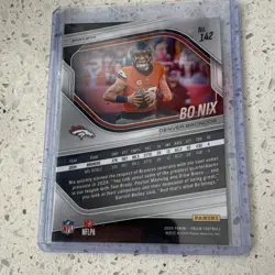Panini 2025 Prizm Bo Nix #142 Denver Broncos NFL White Disco Prizm Parallel - Image 2