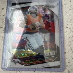 Panini 2025 Prizm Bo Nix #142 Denver Broncos NFL White Disco Prizm Parallel - Image 3
