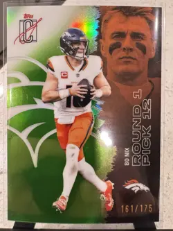 2025 Topps Signature Class Football Bo Nix Green /175 Serial #18 Denver Broncos - Image 1