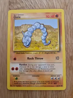Pokemon TCG Onix Card 56/102 Base Set - Image 1