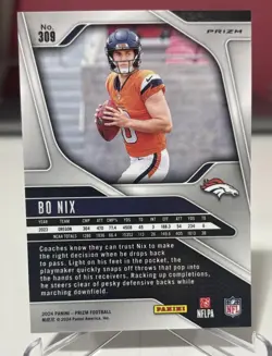 BO NIX 2024 Panini Prizm Football GREEN WAVE PRIZM Rookie Card - Image 2
