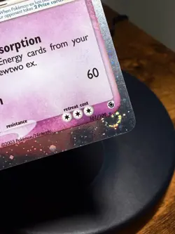 2003 POKEMON EX RUBY & SAPPHIRE #101/109 MEWTWO EX-HOLO (( 4 SWIRLS )) - Image 4