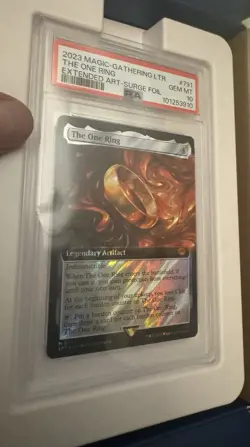 2023 MTG Lord of the Rings #791 The One Ring Extended Art-Surge Foil Mint PSA 10 - Image 1