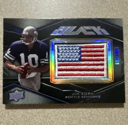 Upper Deck 2006 Black Jim Zorn Seahawks USA Flag Patch Mem #86 Serial /250 - Image 1