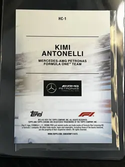 2025 Topps Chrome F1 Formula 1 Kimi Antonelli #8 RC Black &White Lazer Refractor - Image 2