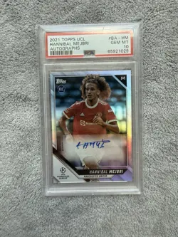 HANNIBAL MEJBRI Autograph Rookie 2021 Topps Auto Manchester PSA 10 #BA-HM - Image 1