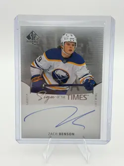25-26 UD SP AUTHENTIC SIGN OF THE TIMES ZACH BENSON AUTO #SOTT-CC MINT - Image 1